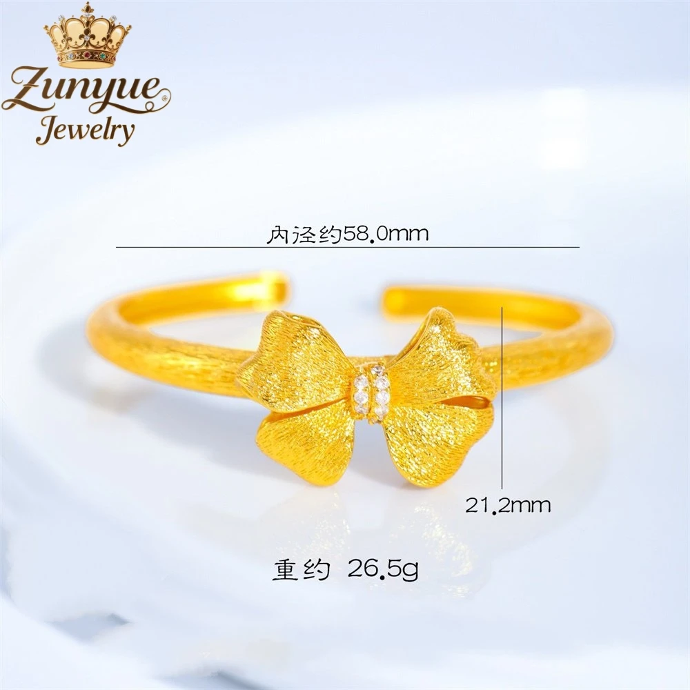 

Высококачественный трехмерный браслет из песочного золота с большим бантом, ювелирные изделия класса люкс, модные украшения, изысканные элегантные подвески, популярные