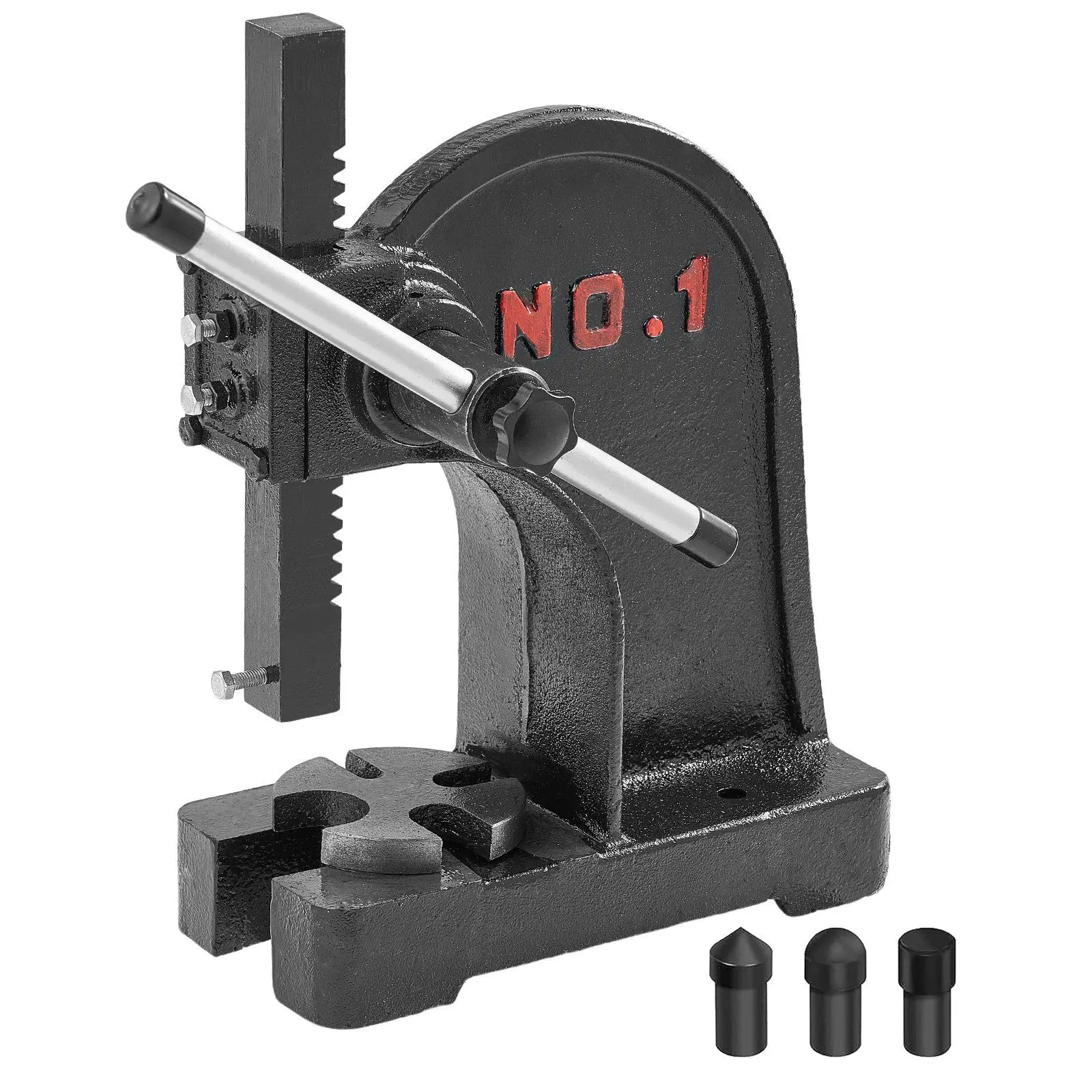 

1-Ton Arbor Press – Cast Iron, 5.9" Max Height – Precision Hand Press for Stamping/Bending (Heavy-Duty Desktop Model)