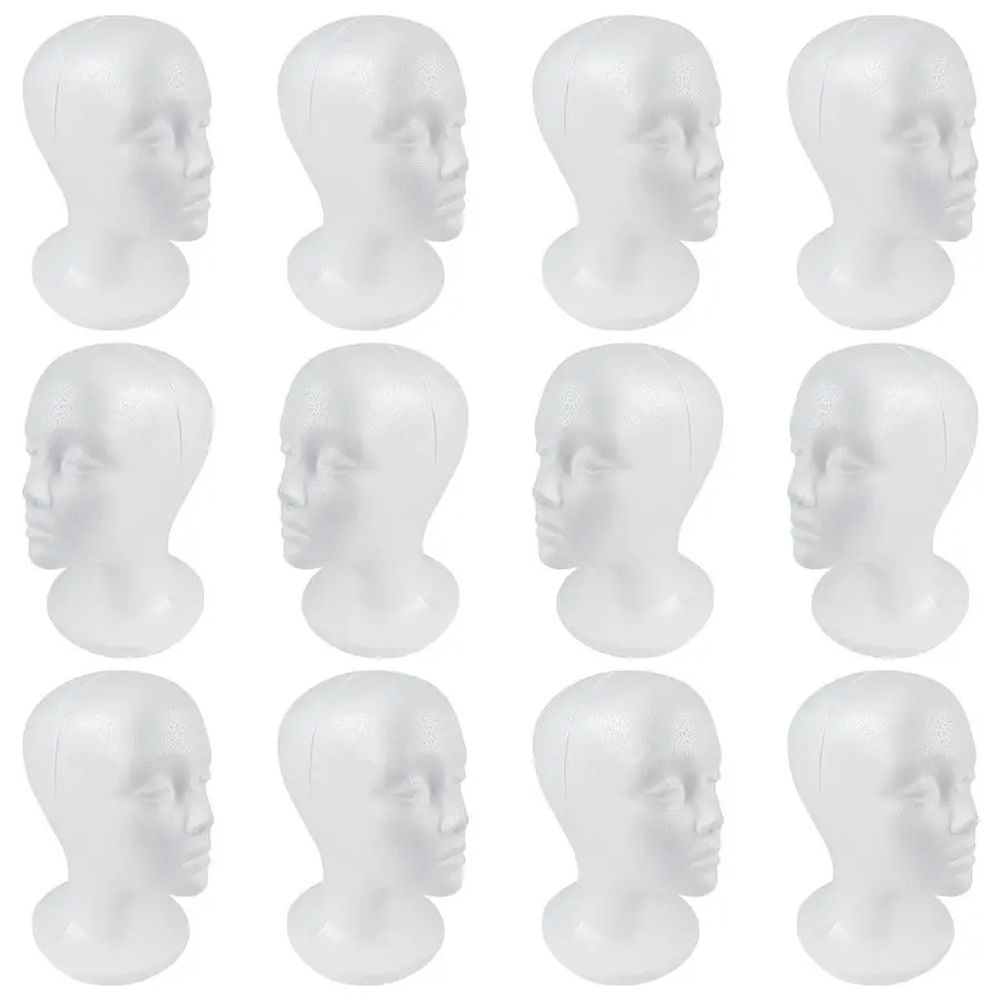 

Styrofoam Model Heads ,Hat Wig Foam Mannequin Female Wig Head Stand ,Mannequin Head for wigs , Wig Holder Round Base , 11 Inches