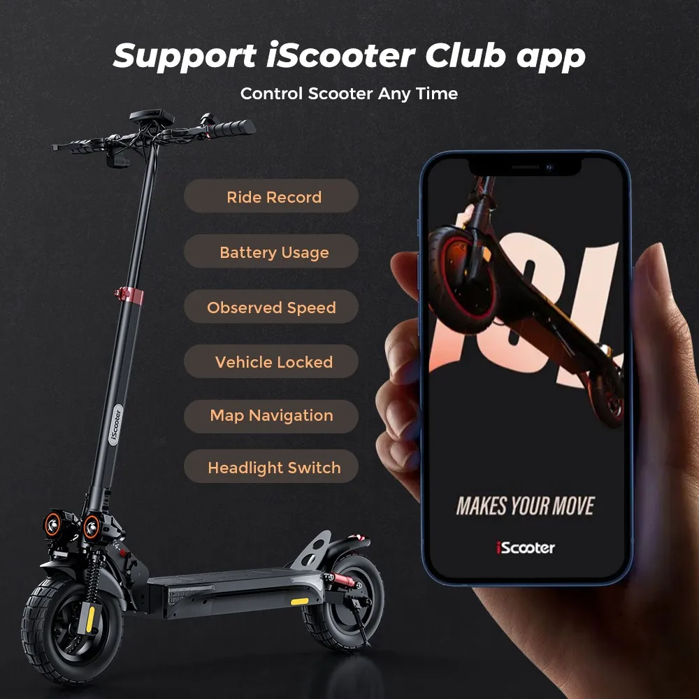 Kép 6: Iscooter ix4 Elektromos Motorroller 800W motoros Maximilián sebesség 45km/h 48V 15ah Akkumulátor -ig kelt 40-45km Lőtér app kontroly Alapanyag Előzetes értesítés ligh