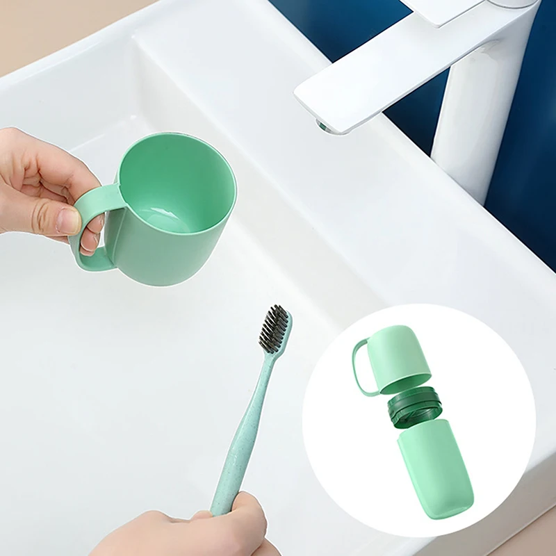 （Summer4）Toothbrush Cup Travel Toothbrush Toothpaste Holder Simple Portable Mouthwash Cup For Business Trip Home Camping Acessor