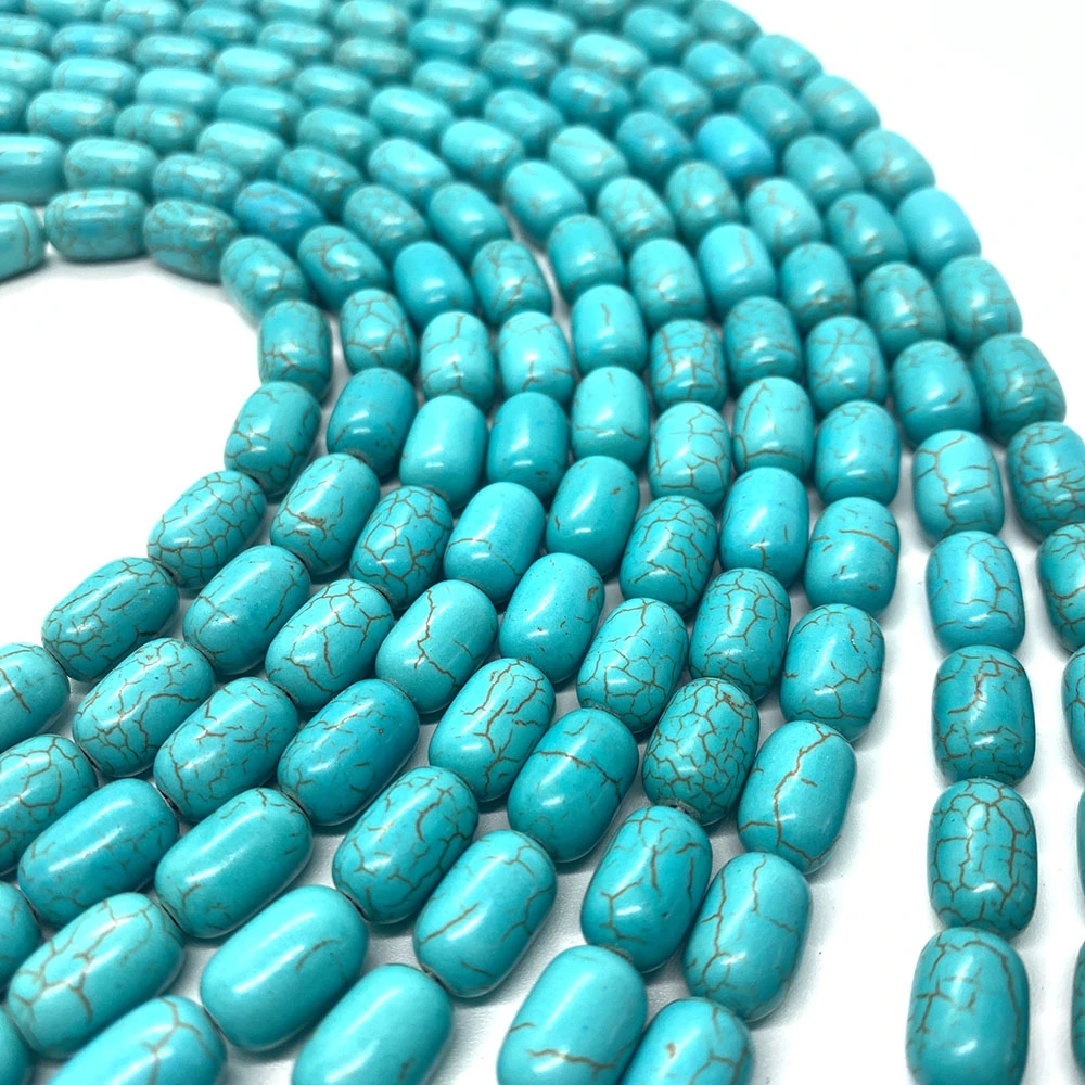 Wholesale Spot Pupa-shaped Blue Pine Stone Beads Charm Loose Beads DIY Handmade Necklace Bracelet Jewelry Accessories 8x12mm