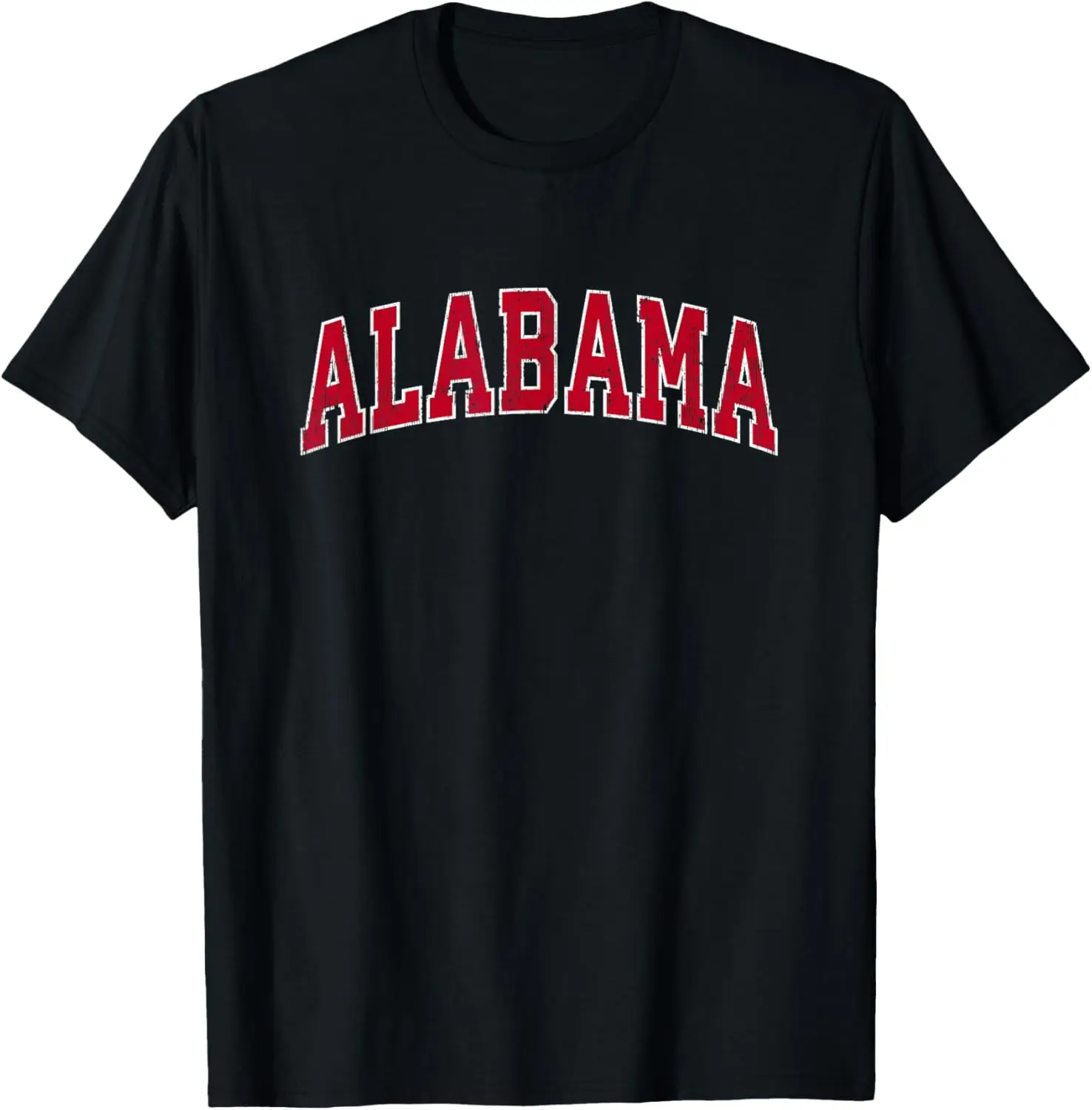 Alabama AL Vintage Red Design T-Shirt 100% Cotton Trendy Y2K Short-Sleeve Tee – Soft, Quick-Drying, & Moisture-Wicking; Ideal