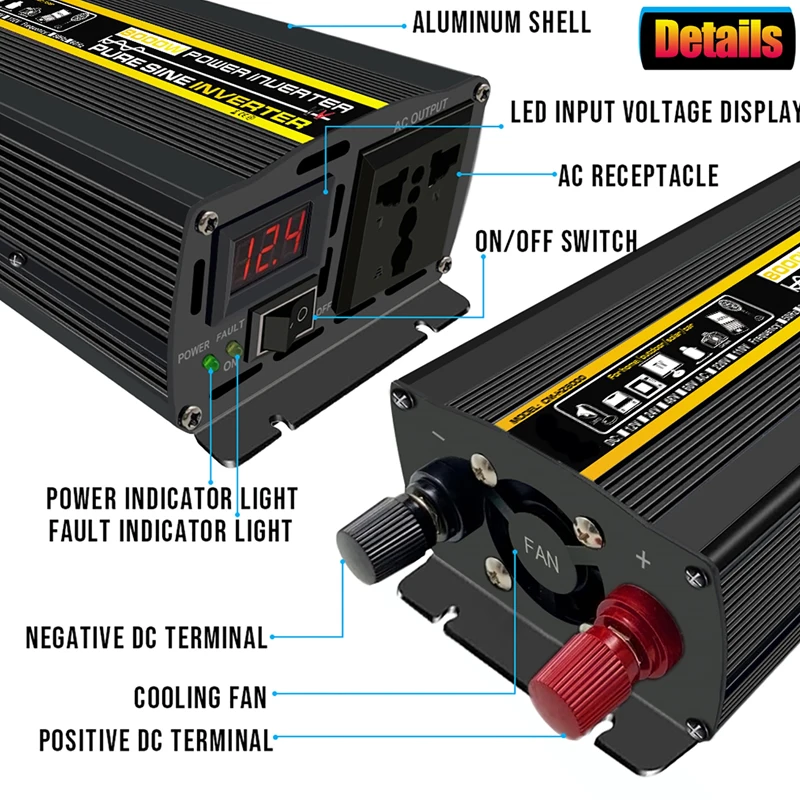 12V to 110V Solar Power System 300W 18V Solar Panel 150A Controller 4000W 6000W 8000W Car Inverter Power Generation Kit 12V/220