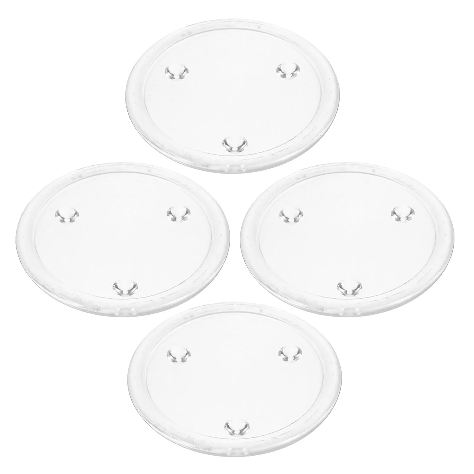 

4Pcs Round Glass Tray Clear Pillar Stand Holder Plate Wax Catcher Dish for Centerpiece Kitchen Decor