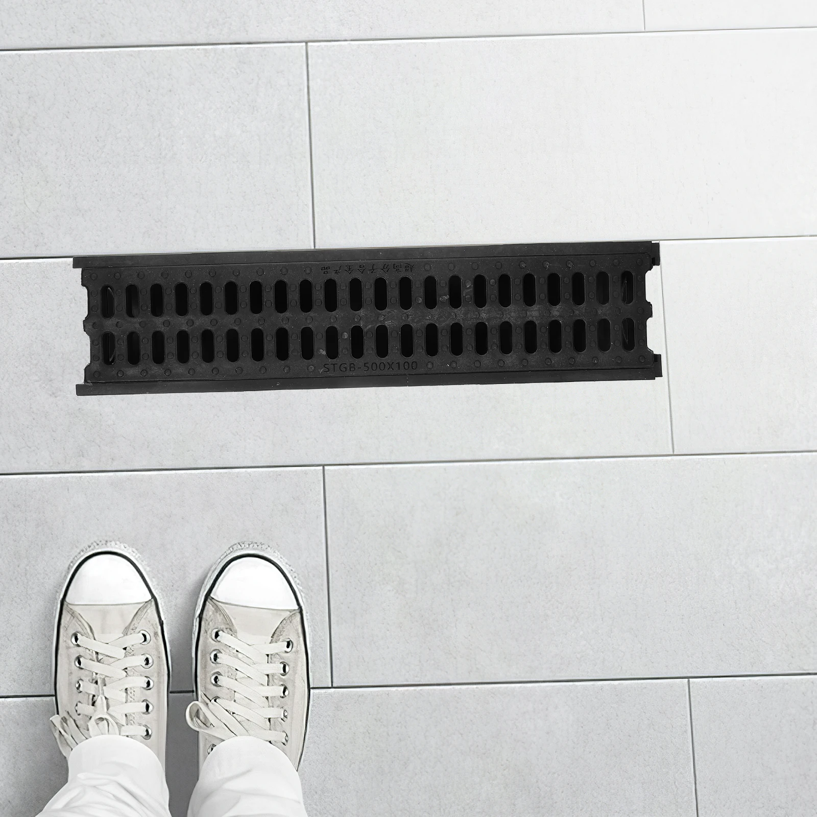 

Drainage Trench Resin Deep Profile Channel Plastic Grate Channel Rectangular Cover Kitchen Bathroom Garden