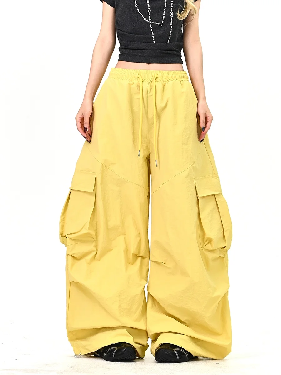 

Повседневные свободные женские брюки-карго с широкими штанинами в уличном стиле, удлиненные, весна 2026, новая модная коллекция, свободный крой в американском стиле BF