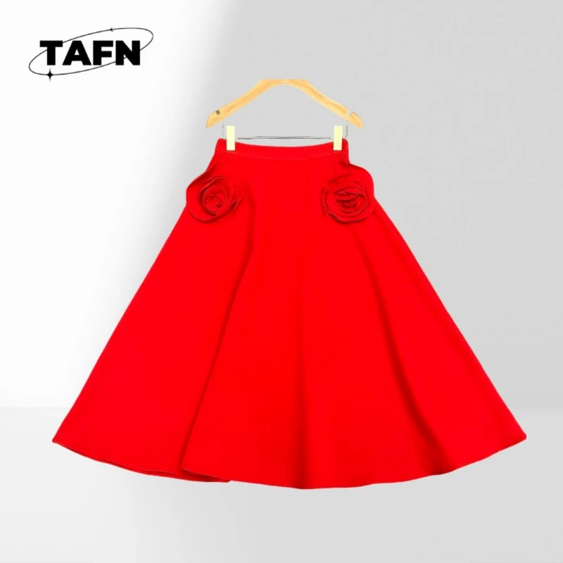 

Ladies Slim Fit Skirt High Waist Ribbed Stretchy Mini Skirt Vintage A-Line Skirt for Women Waist Pleated Midi Length AI1327