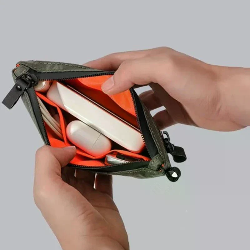 กระเป๋าซิปคลัทช์พร้อมสายคล้องข้อมือ, กระเป๋าใส่พาสปอร์ตแบบซิป และกระเป๋าใส่ของ EDC กันน้ำและป้องกัน RFID มีช่องใส่ของภายนอก 3 ช่อง