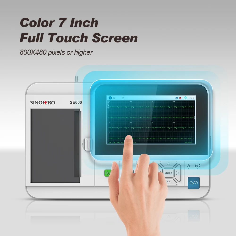 Ce Approved Digital 6 Channel 12-lead  Electrodes  Machine SINOHERO Electrocardiograph With Printer And CE Certificate