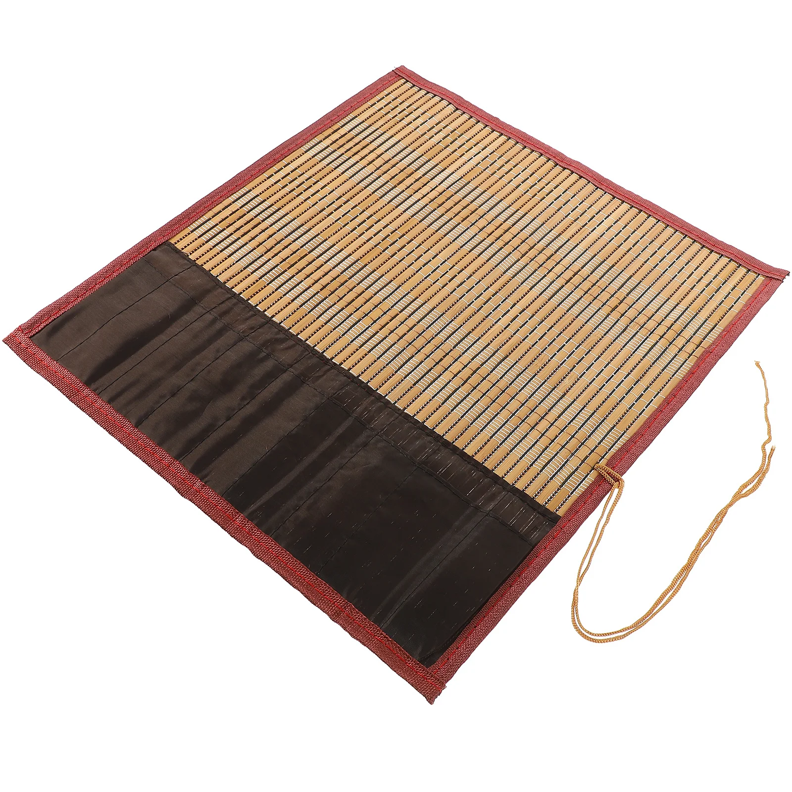 

Bamboo Pencil Roll Up Case Cotton Rope Portable Art Supplies Organizer For Drawing Pencils Fountain Pen Calligraphy Brush