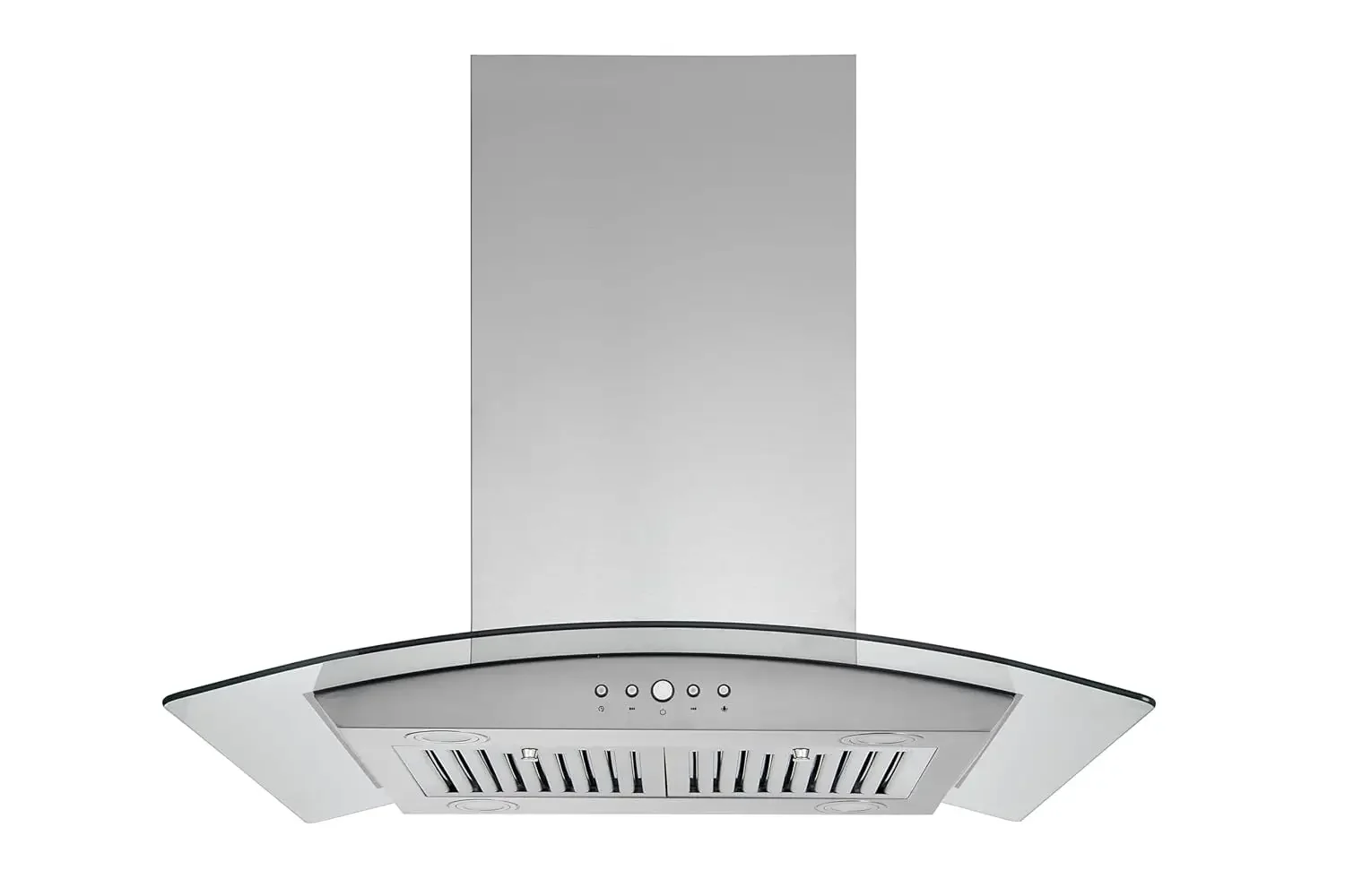 

36 Inch Island Range Hood - Stainless Steel & Tempered Glass Design | 900 CFM Dual Venting | Dishwasher-Safe, Customized