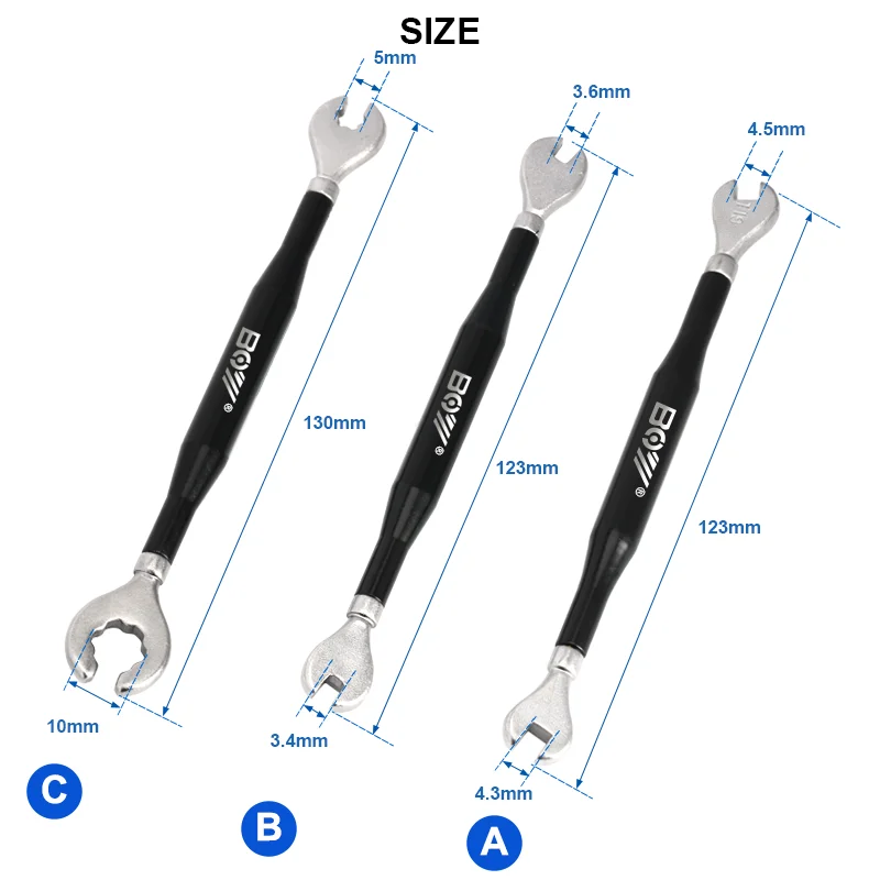 Llave de radios de bicicleta de acero al carbono, herramienta de reparación de llanta de rueda de bicicleta de montaña y carretera, corrección de