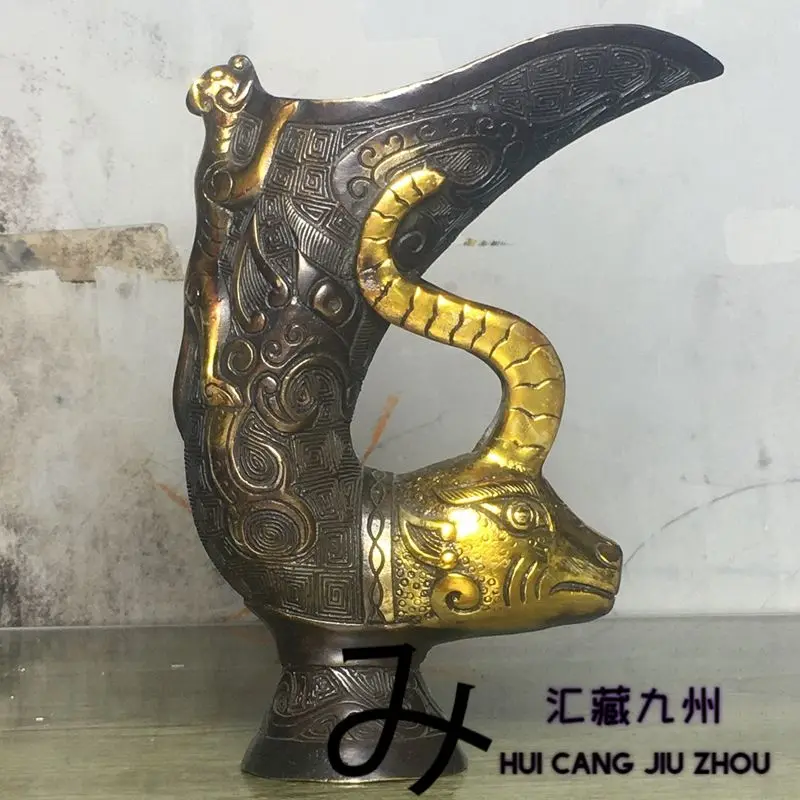 Retro Zodiac sheep goat head Wine Cup Wine Vessel  Ornament Decoration Tea Pet Figurines Desk Decor Accessories