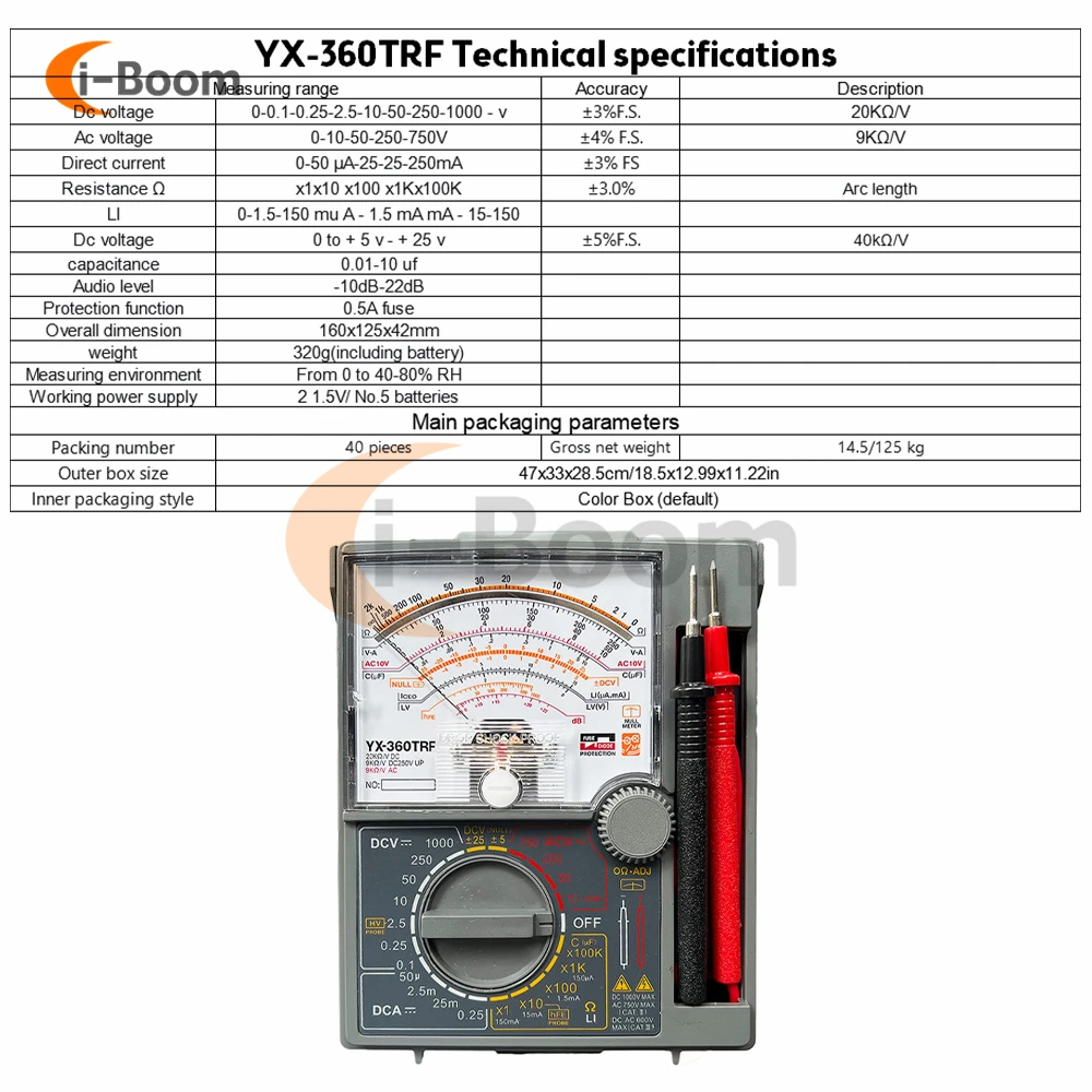 YX360TRD analogowy multimetr mechaniczny AC DC o wysokiej precyzji rezystancji napięcie prądu miernik pojemności wskaźnik elektryczny miernik