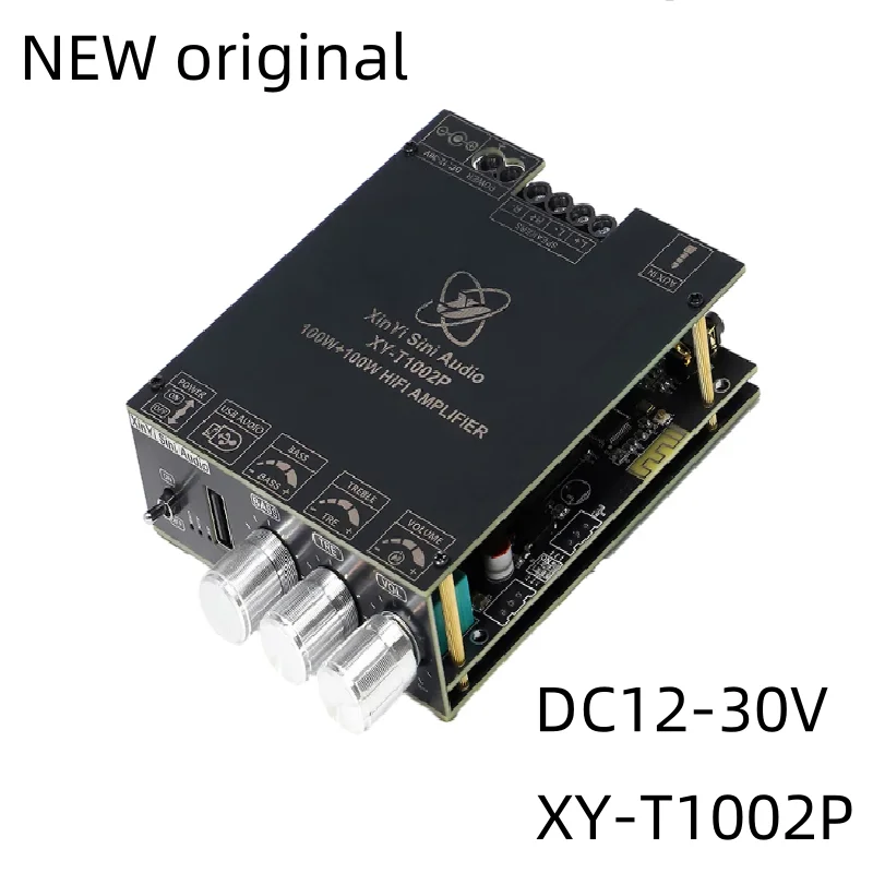 

New XY-T1002P Upgrade DC12-30V Bluetooth Digital Amplifier Board 100W*2 Stereo High Bass Adjustment