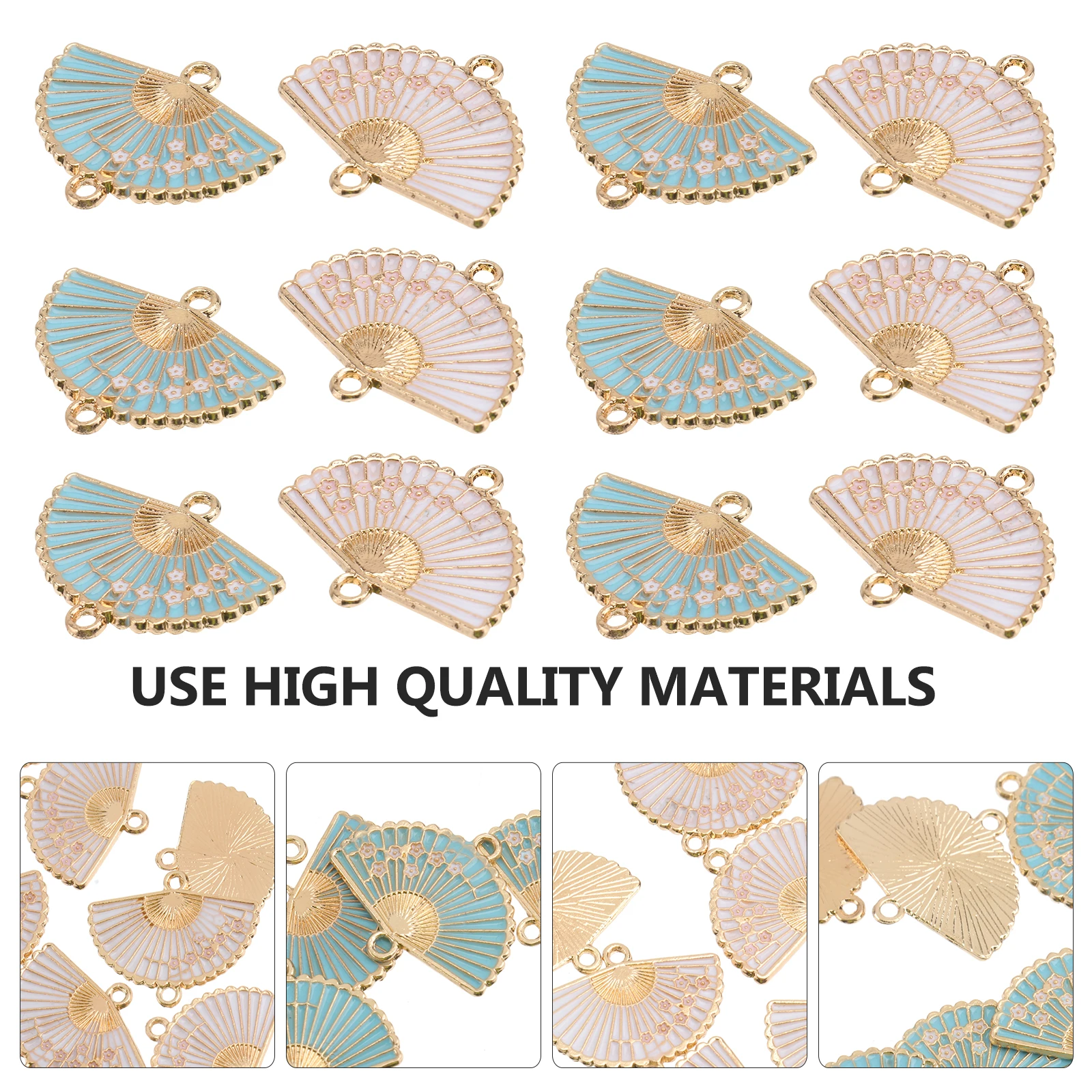 

20 Pcs Fan Shaped Pendants Alloy Jewelry DIY Accessories Earring Material Charm Craft Decor Durable Fine Workmanship Beautiful