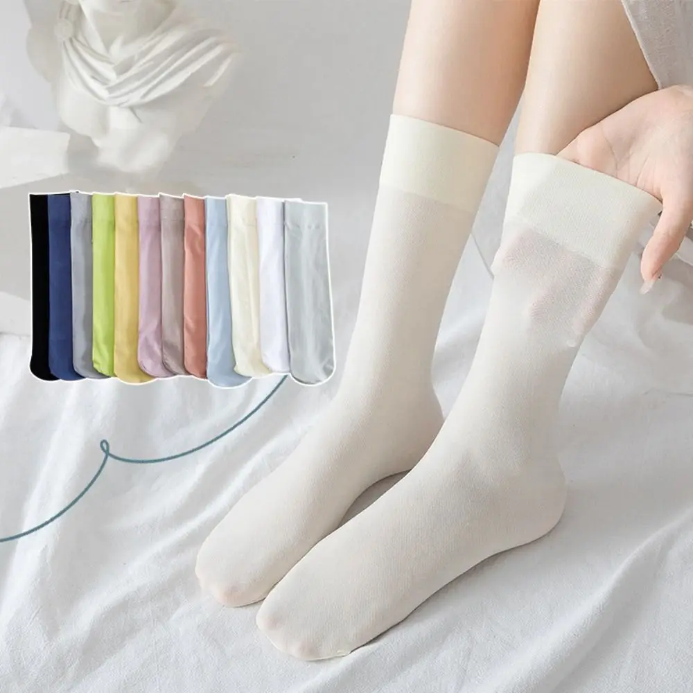 

Middle Tube Socks For Women Girls Cotton Stockings Fashion Simple Breathable Comfortable Thin Hosiery