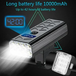 10000mAh Bicycle Lighting USB LED Rechargeable Set Mountain Cycle Front Back Highlight 5000LM Headlight Lamp Flashlight