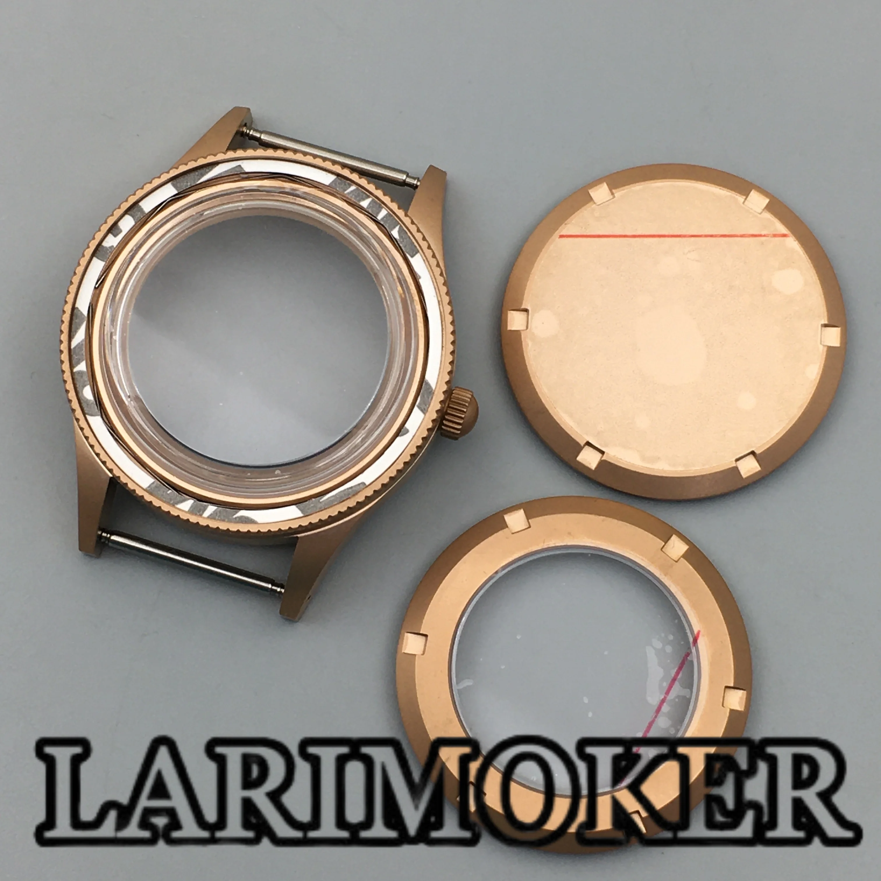 LARIMOKER 40 مللي متر حافظة ساعة بلوري قبة الياقوت الزجاج السيراميك مضيئة الحافة صالح NH35 NH36 ETA2824 PT5000 Miyota8215 حركة #6