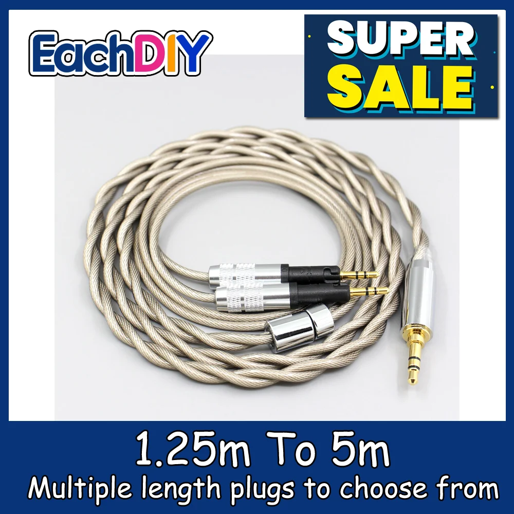 Type6 756 core 7n Litz OCC Silver Plated Earphone Cable For Audio-Technica ATH-R70X Earphone 2 core 2.8mm LN008027