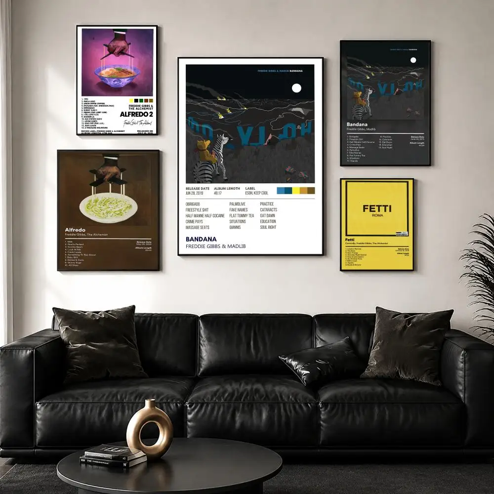 Rapper Music Pop Album F-Freddie Gibbs Poster Decorative Wall Art Stickers Mural Photo Print for Home Living Room Hallway Decor