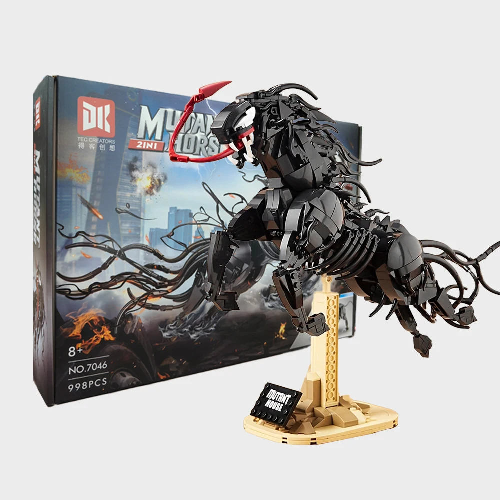 

1000+шт. Биохимический ядовитый конь, набор игрушек, 2-в-1, игрушка-трансформер инопланетянин, игрушка-трансформер, украшение для рабочего стола, лучший подарок на Рождество и день рождения для любителей кино