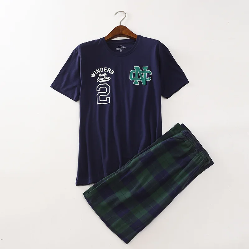 販売プラスサイズ綿 100% パジャマ男性 pijamas hombre 半袖カジュアルパジャマ男性のホームウェアのためのセットパジャマ男性 130 キロ