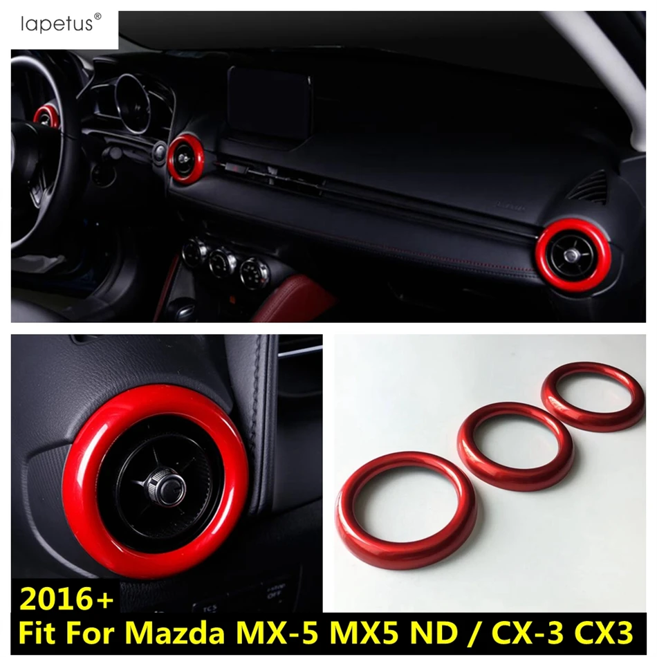 

Dashboard Air Conditioning Outlet AC Vents Ring Stickers Cover Trim ABS Accessories For Mazda MX-5 MX5 ND / CX-3 CX3 2016 - 2024