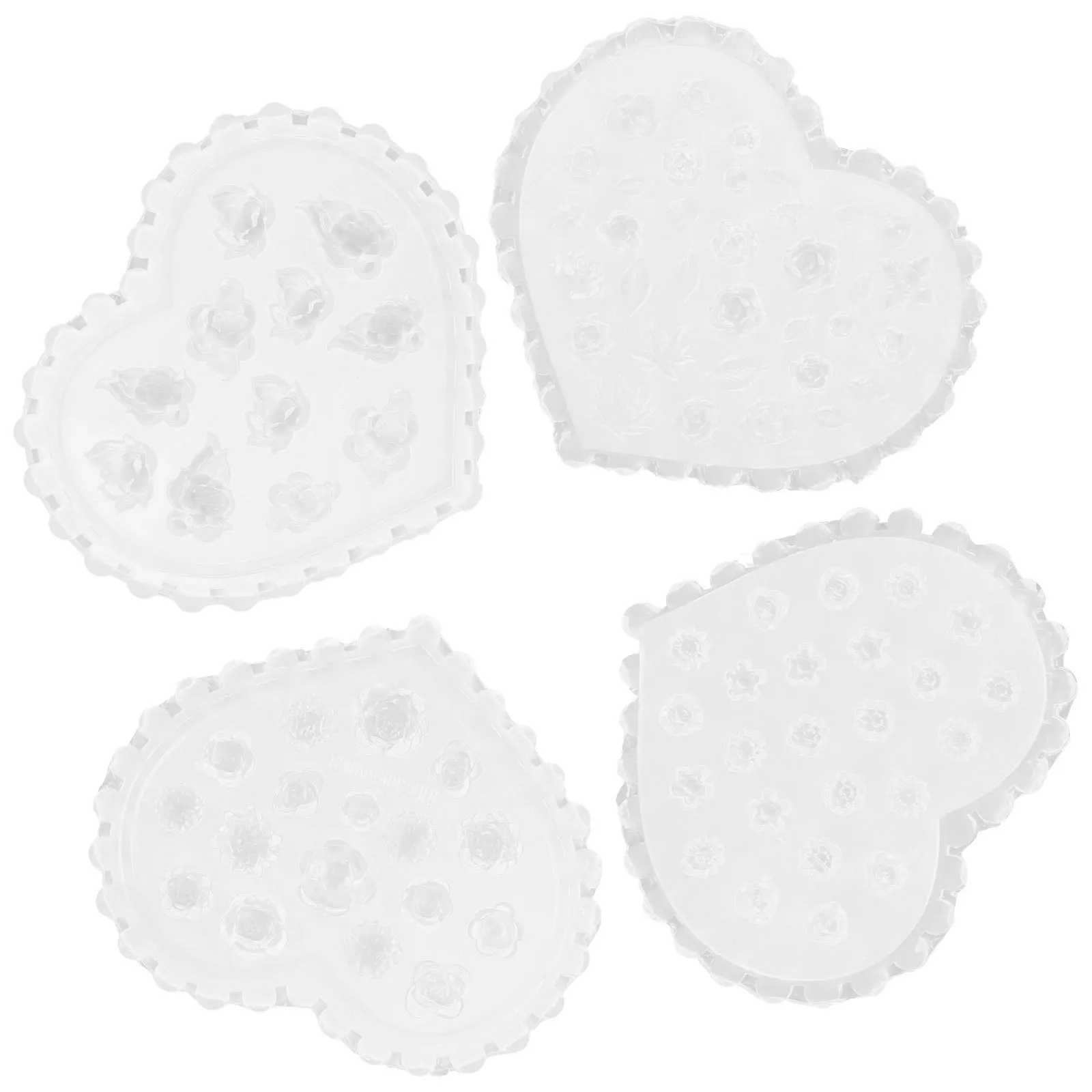 

4Pcs Polymer Clay Flower Molds Silicone Mold for Nail Art DIY Jewelry Making Craft Tools Polymer Clay Mold for Jewelry