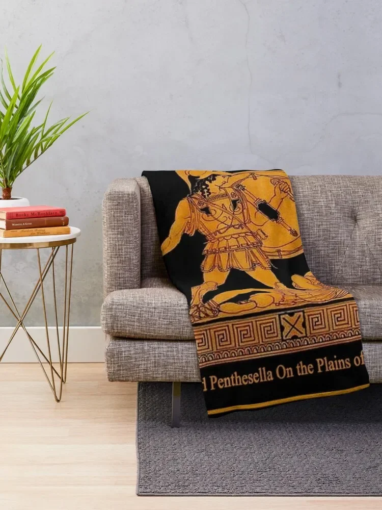 GREECE : Ancient God and Goddess Frieze Print Throw Blanket Thin Fluffy Softs Loose Blankets