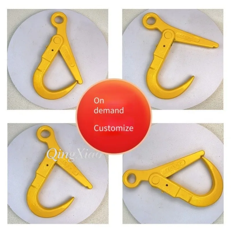 Alloy Steel Eye Type Self-locking Lifting Hook Large Opening Slip Hook Chain Grab Lifting Sling Hardware For Factory Heavy Load