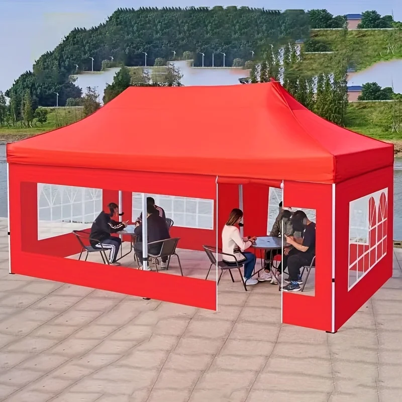 1 Piece Foldable Waterproof Transparent Awning Cover (Inner Frame Not Included), Great for Picnics and Socializing!
