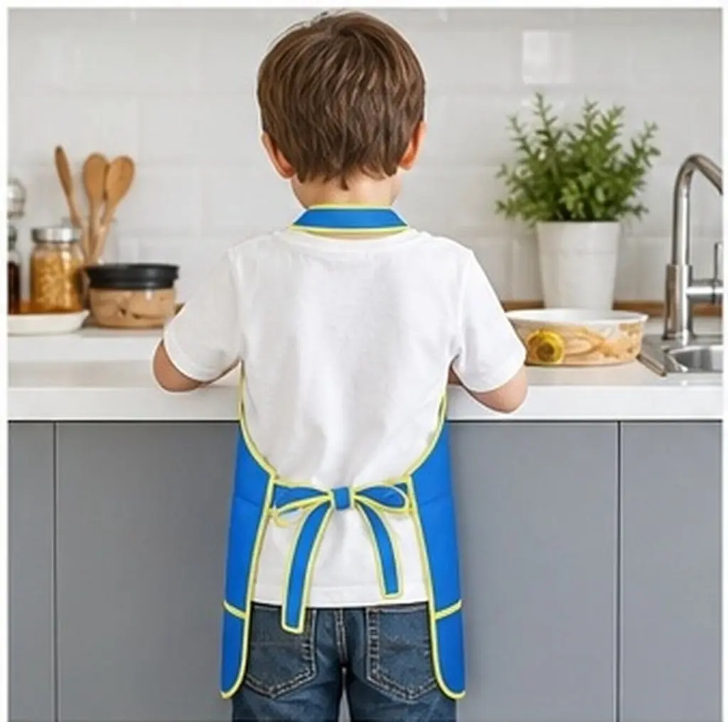 3pcs-kids-painting-aprons-premium-waterproof-art-smocks-for-toddlers-protective-drawing-smock-lightweight-reusable-blue