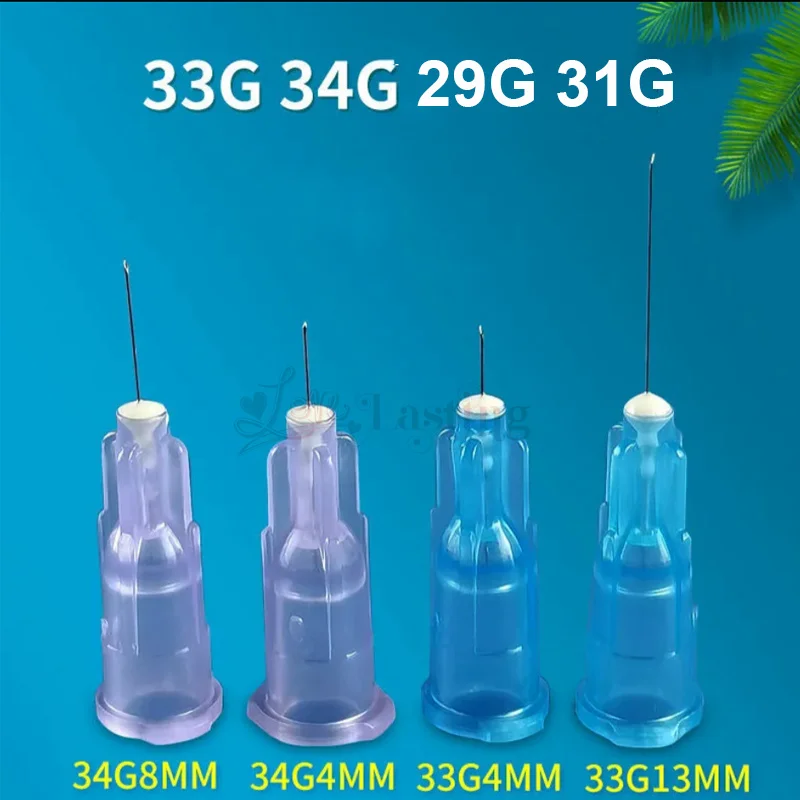 100pcs/box Painless Small Needle 18G 25G 27G 30G 33G 32G 4mm 13mm 25mm Eyelids Disposable Superfine Needles Tool Parts