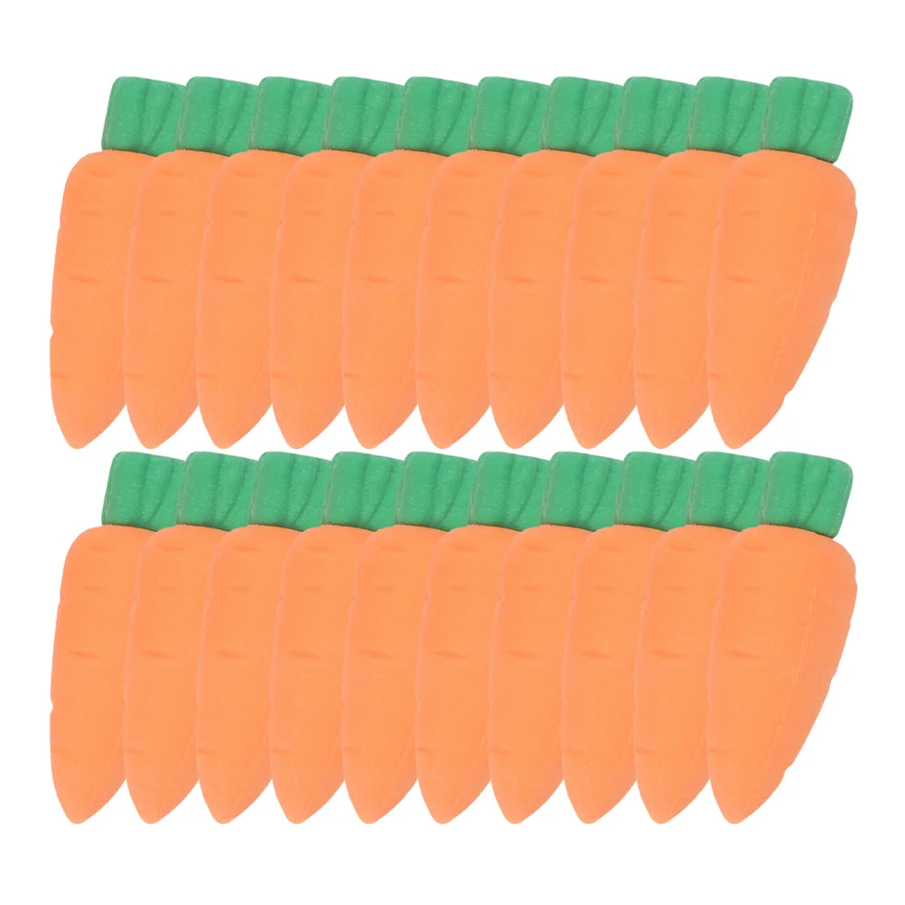 

50 Pcs Cartoon Carrot Eraser Student Container Seeder Carrots Planting Pot Erasers