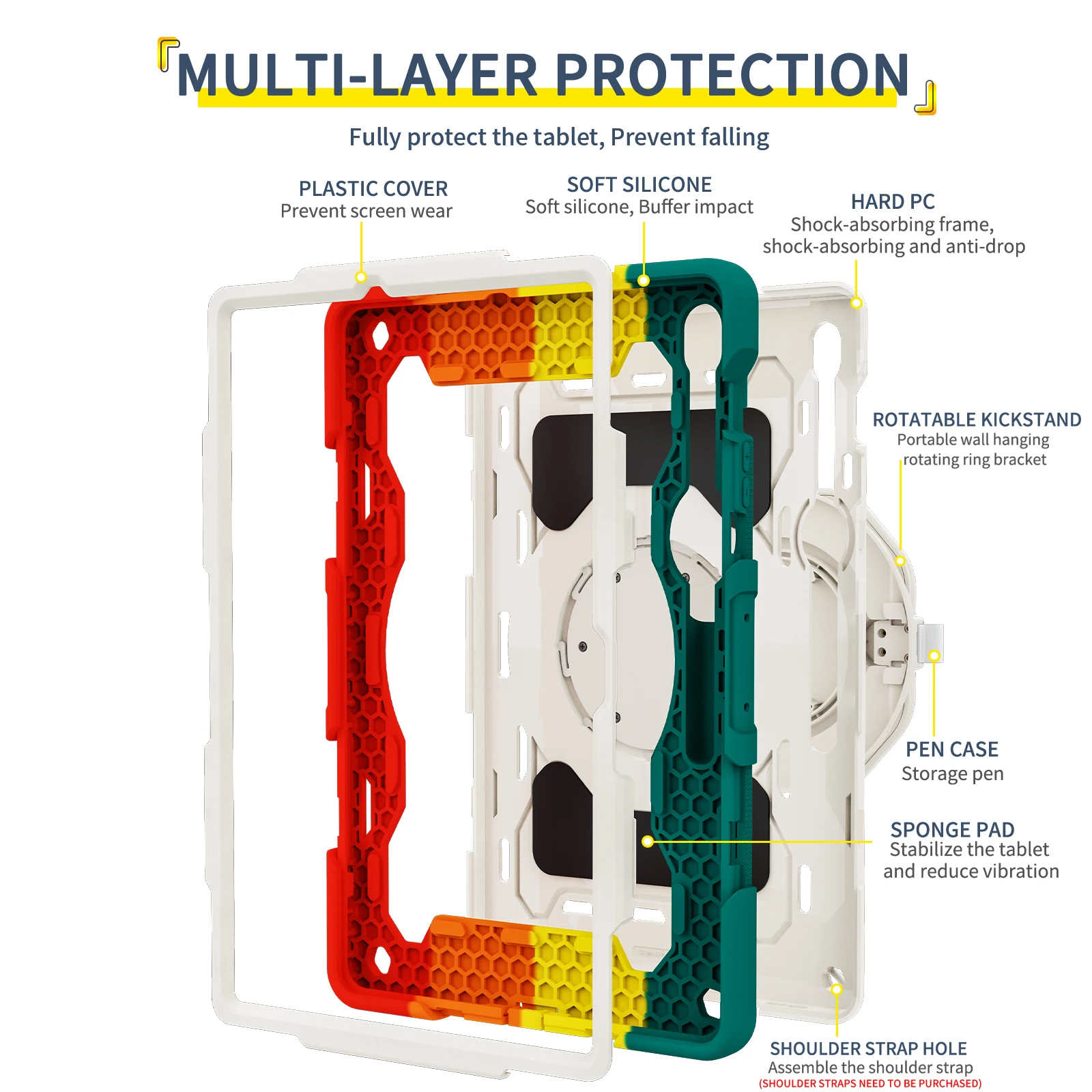 Handle Grip Case For Samsung Tab S10 S9 FE S8 S7 FE Plus 13.1