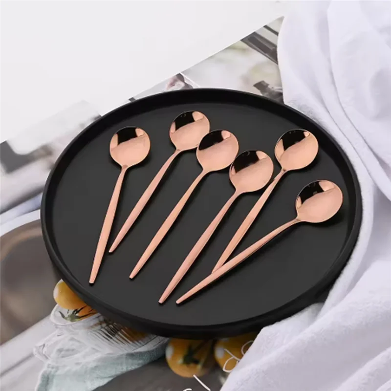 

【Любимые люди】24 шт., набор столовой посуды из розового золота, набор посуды из нержавеющей стали, западный нож, вилка, ложка, зеркало, столовые приборы, столовые приборы S