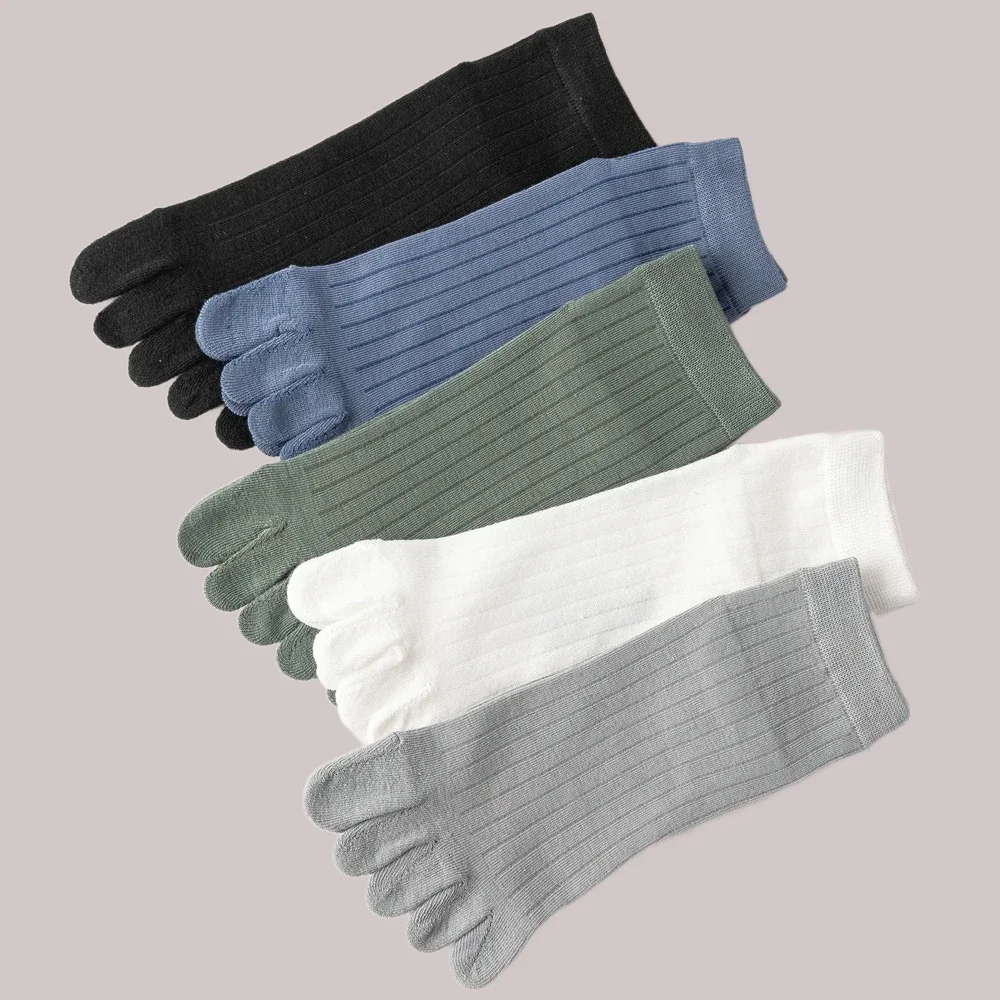 Chaussettes à cinq doigts pour hommes, coupe basse, chaussettes de sport respirantes, chaussettes en coton fin, chaussettes Parker, doigts dans, haute qualité, 5/10 paires