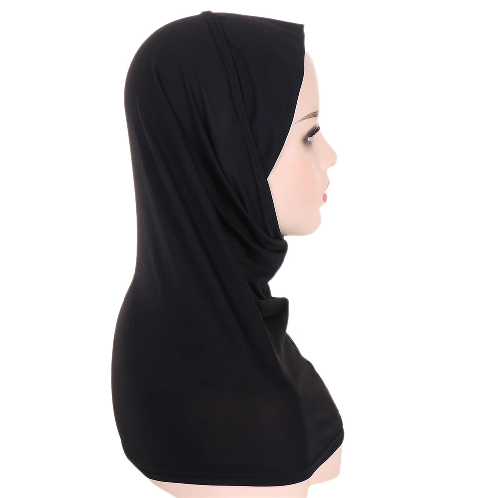 New Jersey Muslim Hijab Underscarf Inner Cap Solid Women Wrap Neck Cover Headscarf Turban Headband Sport Hijab Islamic Headwear