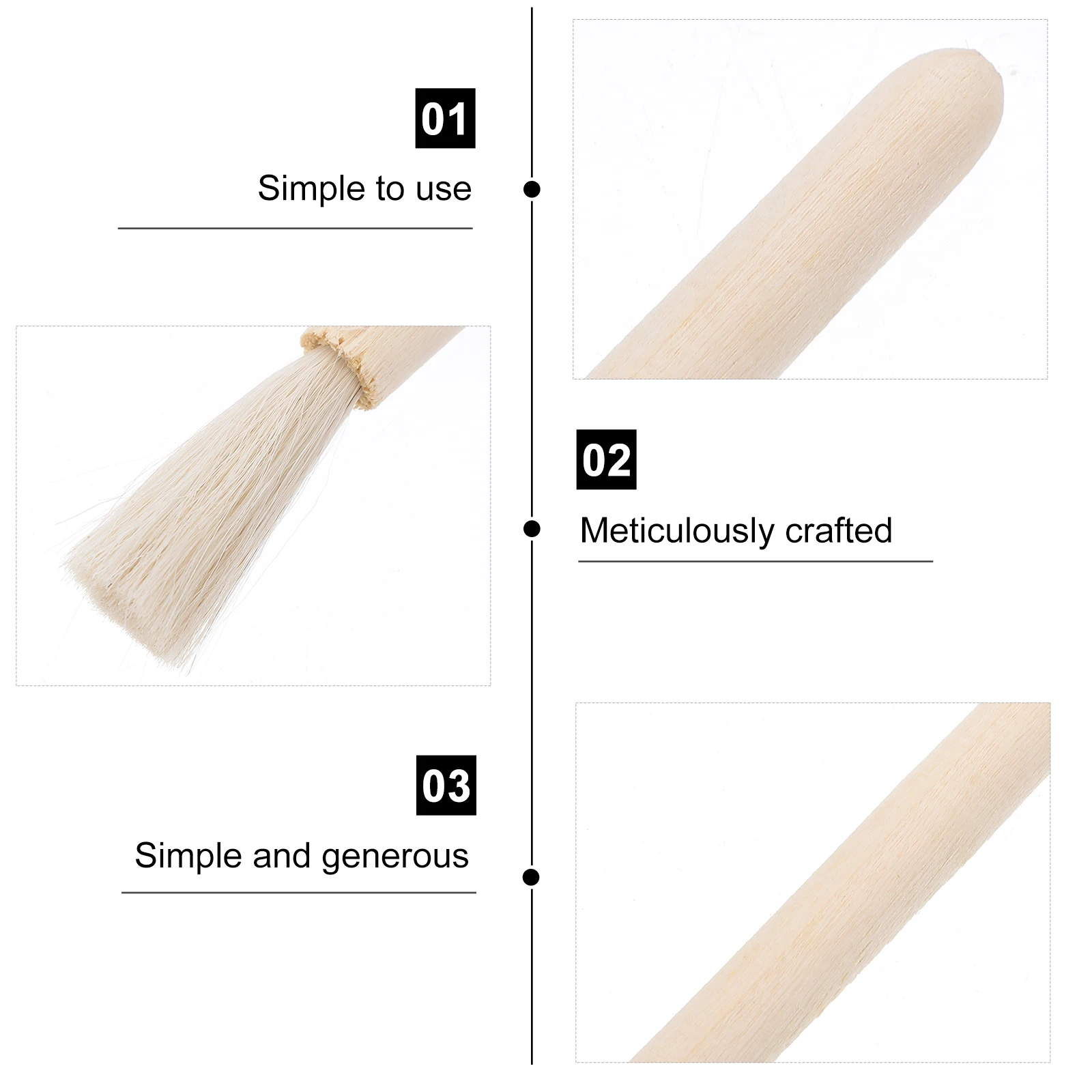 

5pcs Premium Laboratory Brush Long Handle Fine Bristles Reusable Smooth Surface Science School Brush For Lab Balance