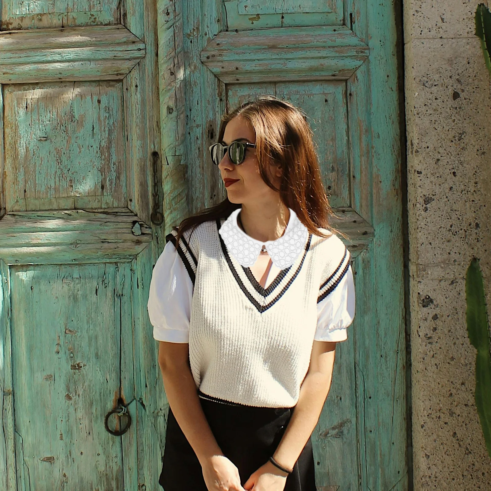 Frisado para mulheres gola de camisa falsa blusa destacável acessório colar falso elegante wearable moda funcional