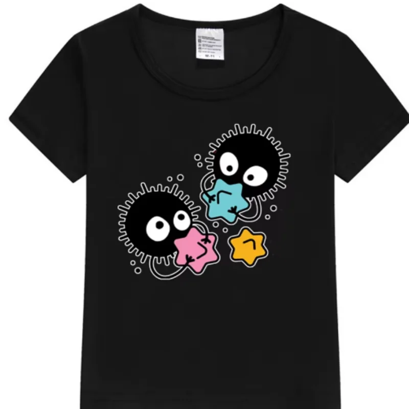 Soot studio ghibli Kids T-Shirt Kawaii T-Shirt Kids  Retro design sense of fashion atmosphere simple men's clothing 04198