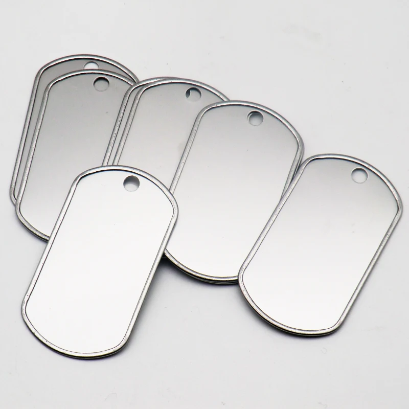 20Pcs Plate Stainless Steel Tags Military Army Identity Tag  Men Tags Necklace Personality necklace Dog ID Tags for Men Pendant