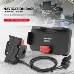 Motorcycle For BMW R1200GS R1250GS LC Adventure 12mm Rollbar Power Supply GPS Navigation Bracket Wireless Charging F750GS F850GS