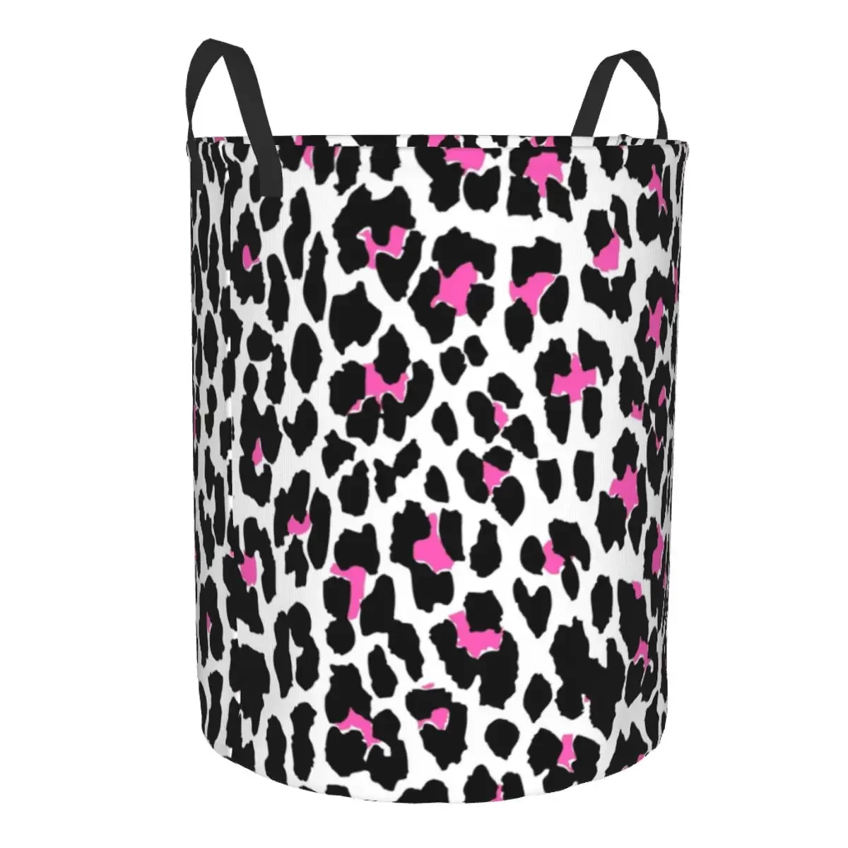 Pink Leopard Laundry Hamper Large Storage Basket Spots African Animal Fur Girls Boys Toy Organizer