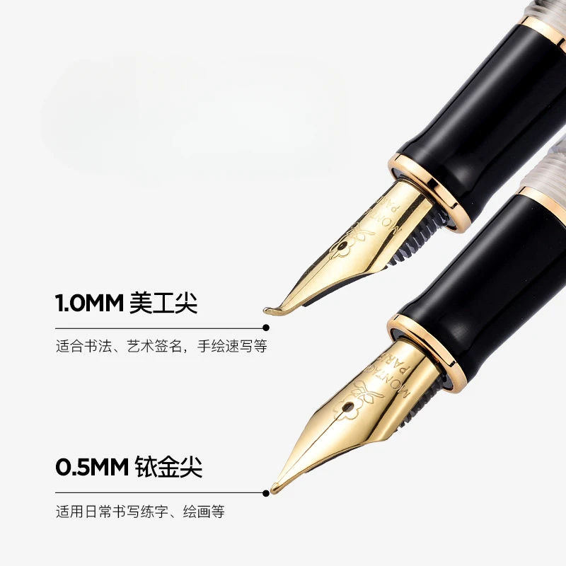 Montagut High-grade Resin Century Fountain Pen Iridium Gold F/Bent 0.5mm/1.0mm Nib Ink Pen Luxury Writing Office School Gift Pen