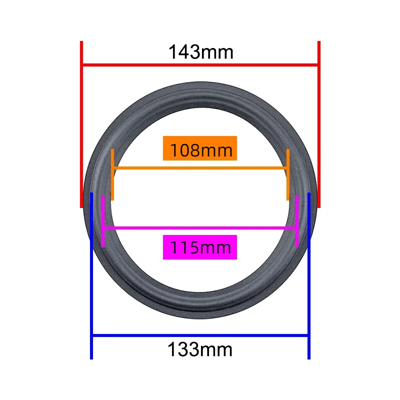GHXAMP For Dynaudio drivers Morel Repair 5.5 Inch 143mm Rubber Surround Suspension Edge European Series Accessories 2PCS