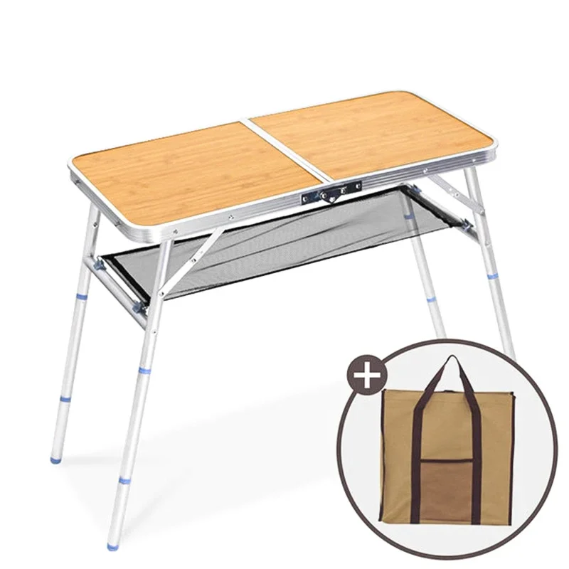 Outdoor Camping Folding Table Aluminium Alloy Portable Picnic Table Barbecue Table Adjustable Height Send Portable Bag