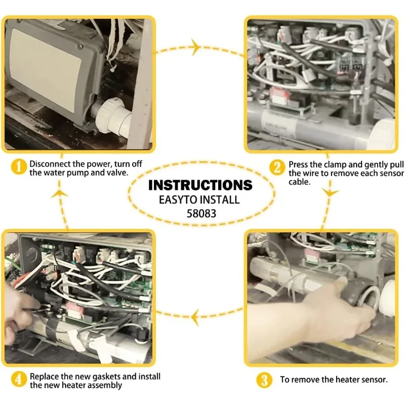 Ensemble de chauffage M7 de remplacement, pour systèmes de contrôle Balboa BP, VS et EL2001, 5,5 kw, 220 volts, 2025 58083